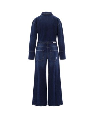 Icon Denim Los Angeles Stone-Washed Cotton Jumpsuit - Navy