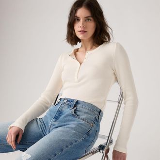 Levi's Dry Goods Waffle Henley - Womens - XS - White