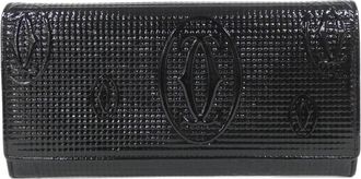 Cartier Black Leather Long Wallet (Bi-Fold) (Pre-Owned)
