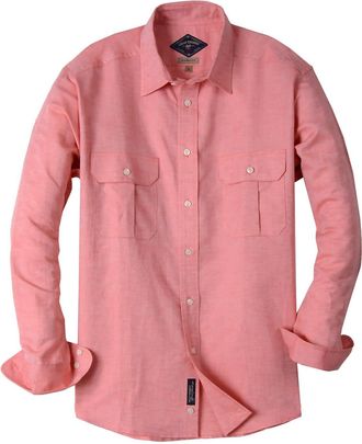 Bills Khakis Mens Arcadia Solid Dress Shirt In Pink