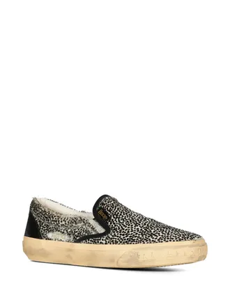 Golden Goose Leopard Print Calf Hair Sneaker - Black