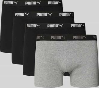 Puma Boxershorts mit elastischem Logo-Bund im 4er-Pack in Black, Größe XL