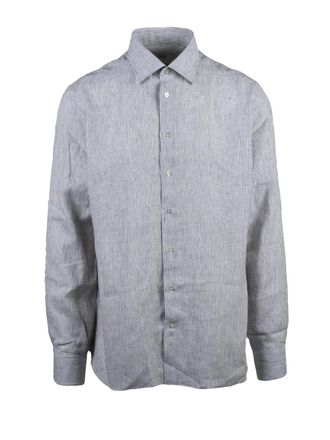 Borriello White/Beige Cotton Linen Shirt