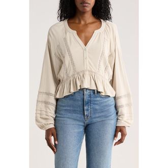 Amuse Society Its Showtime Knit Button-Up Shirt in Linen at Nordstrom Rack, Size X-Small