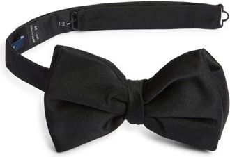 Thom Sweeney Silk Bow Tie in Black at Nordstrom