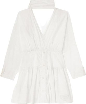 Ganni Dress In White Cotton