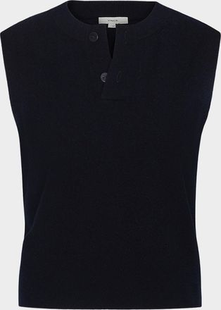 Vince Sleeveless Henley Shell