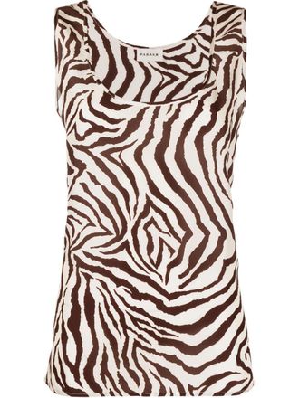 P.A.R.O.S.H. zebra-print top - women - Silk - M - Brown
