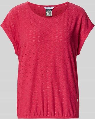 Zabaione Regular Fit T-Shirt mit Lochmuster Modell Ruth in Pink, Gr&ouml;&szlig;e XXL