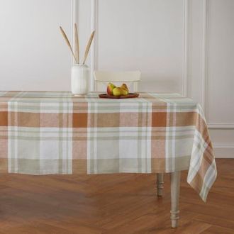 Solino Home Linen Table Throw 52 x 52 Inch for Dining Table, Holiday and Everyday Table Decor - Fall Harvest Plaid at Nordstrom, Size Medium