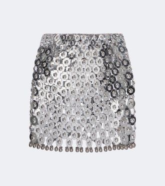 Paco Rabanne Minifalda de cota de malla adornada