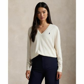 Ralph Lauren Trui met V-hals in fijn tricot