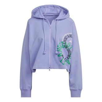 adidas (WMNS) adidas adidas by Stella McCartney Cropped Hoodie Asia Sizing Purple IB5892