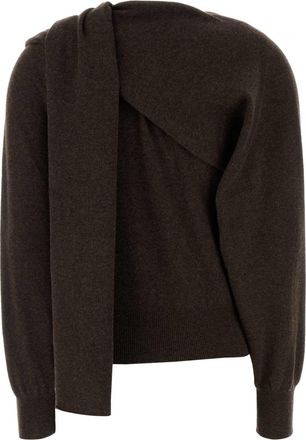 Ferragamo Womens Brown Cashmere Cardigan Swedishclaymelange Maglieria Sweater