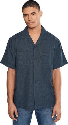 Liverpool L.A. Short Sleeve Button Up Camp Shirt Mens Jacket Navy : MD, Cotton