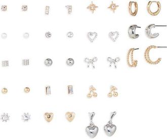 BP. Romantic Set of 18 Earrings in Rhodium- Gold at Nordstrom