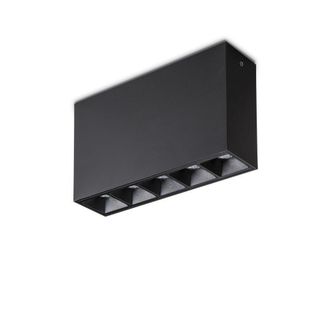 Netlighting Lika Integrated LED 5 Lights Surface Mounted Ceiling Lamp Black 3000K