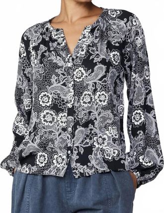 Current Air Isabel Floral Blouse In Grey
