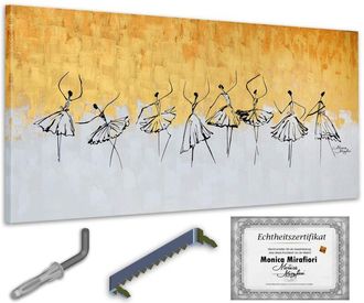 OEM Monica Mirafiori I 100% Pintado A Mano I Cuadro Gente De Oro 140x70cm Cuadro Pintado A Mano Cuadro Acr&iacute;lico Cuadro Acr&iacute;lico De Gran Tama&ntilde;o I Arte Mode