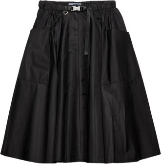 Prada Gonna midi plissettata - Nero