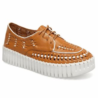 Silent D Womens Brodies Sneakers In Tan / White