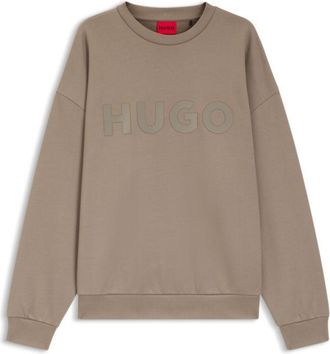 HUGO BOSS Oversize-fit sweatshirt in cotton terry with tonal logo