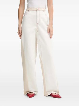 Stine Goya stitch-detail cotton jeans - women - Cotton - 28 - Neutrals