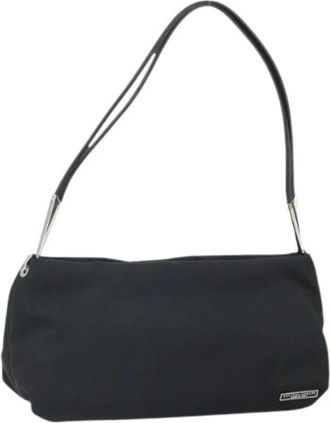 Bottega Veneta Pre-owned Shoulder Bags, female, Black, Size: ONE SIZE Pre-owned Canvas Shoulder Bag