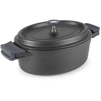 Lacor Cacerola Ovalada De Hierro Fundido Esmaltado 26cm Negro - 25933