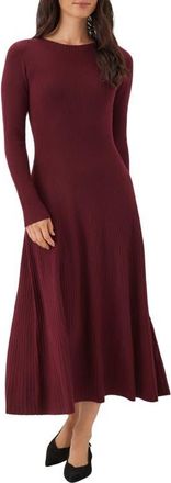 Karen Kane Seamless Rib Sweater Midi Dress in Wine at Nordstrom, Size X-Large