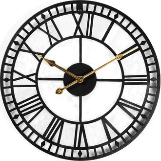 OEM Reloj De Pared Grande De Metal De 60 Cm (24 Pulgadas) En Oferta. Reloj De Pared De Estilo Industrial, Silencioso, Funciona Con Pilas, Estructura De Hi