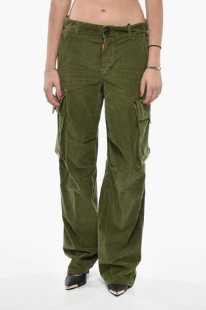 Dsquared2 Pantaloni Cargo in Velour a Coste Dsquared2