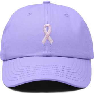 Dalix Pink Ribbon Dad Cap in Lavender at Nordstrom