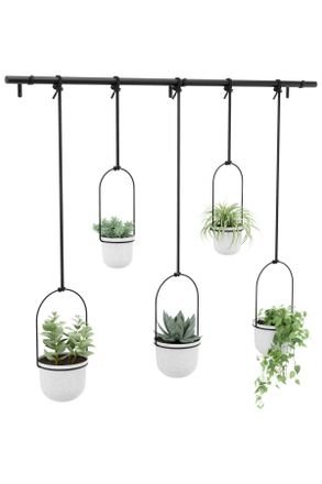 Umbra Pflanzentopf, Schwarz, Wei&szlig;, Metall, Kunststoff, 18.4x94.6x137.8 cm, zum H&auml;ngen, Dekoration, Blumen & Blument&ouml;pfe, &Uuml;bert&ouml;pfe