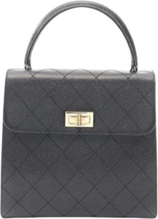 Chanel Pre-owned Vintage Handtas - Dames - Vintage Handtas - Zwart - ONE Size - Leer - Vintage