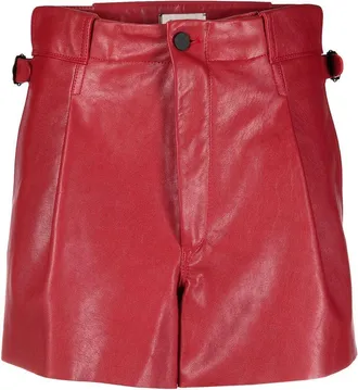 The Mannei high-rise biker shorts - women - Leather/Viscose - 34 - Red