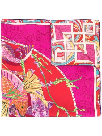 Shanghai Tang Pacific print foulard - women - Silk - One Size - Pink