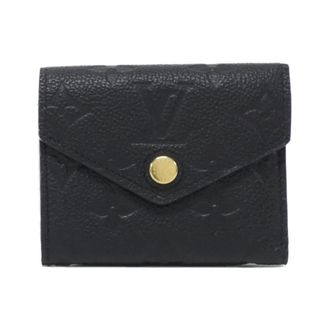 Louis Vuitton Black Leather Wallet (Tri-Fold) (Pre-Owned)