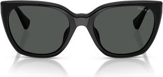 Ralph Lauren 56mm RA5330U Gradient Butterfly Sunglasses in Shiny Black/light Grey at Nordstrom