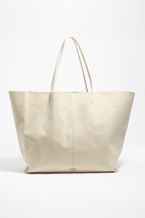 Bimba & Lola Leather Maxi Shopper Bag SS26 in Ivory at Nordstrom