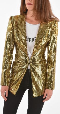 Philipp Plein COUTURE Blazer Paillettato con Rever a Scialle Philipp Plein
