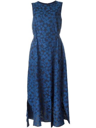 Julien David calico print flared dress - Blu