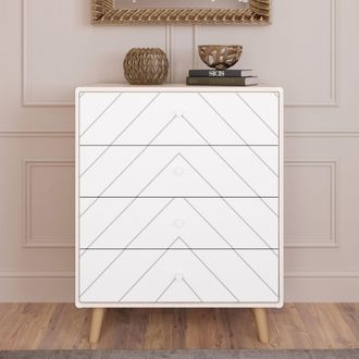 Seconique Dixie 4 Drawer Chest in White
