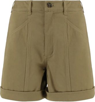 Yves Salomon Shorts con risvolto - Verde