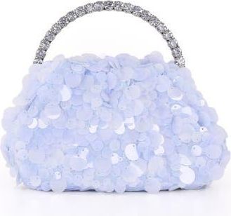 Badgley Mischka Noa Mix Sequin Pouch Clutch in Blue at Nordstrom, Size Small