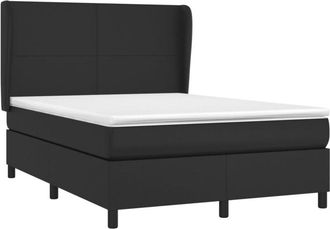vidaXL Cama Box Spring Con Colch&oacute;n Cuero Sint&eacute;tico Negro 140x190 Cm Vidaxl