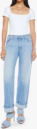 Mother Dodger Button Hover Cuff Jeans In Funk N Flair