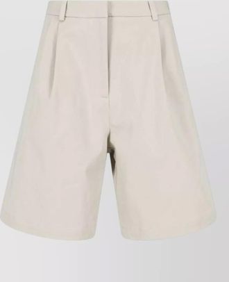 Frankie Shop straight shorts pleated design belt loops pockets