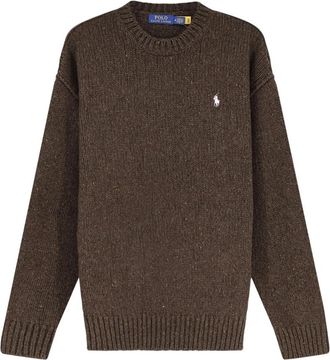Polo Ralph Lauren Trui met ronde hals - Heren - Ronde hals truien - Bruin - S - Wol - Truien & Vesten
