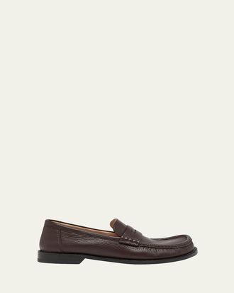 Loewe Mens Campo Deerskin Penny Loafers